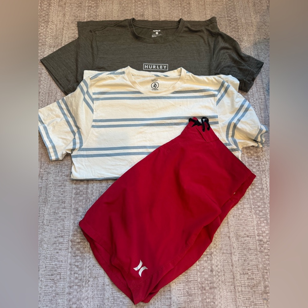Hurley Red and Gray Boardshorts